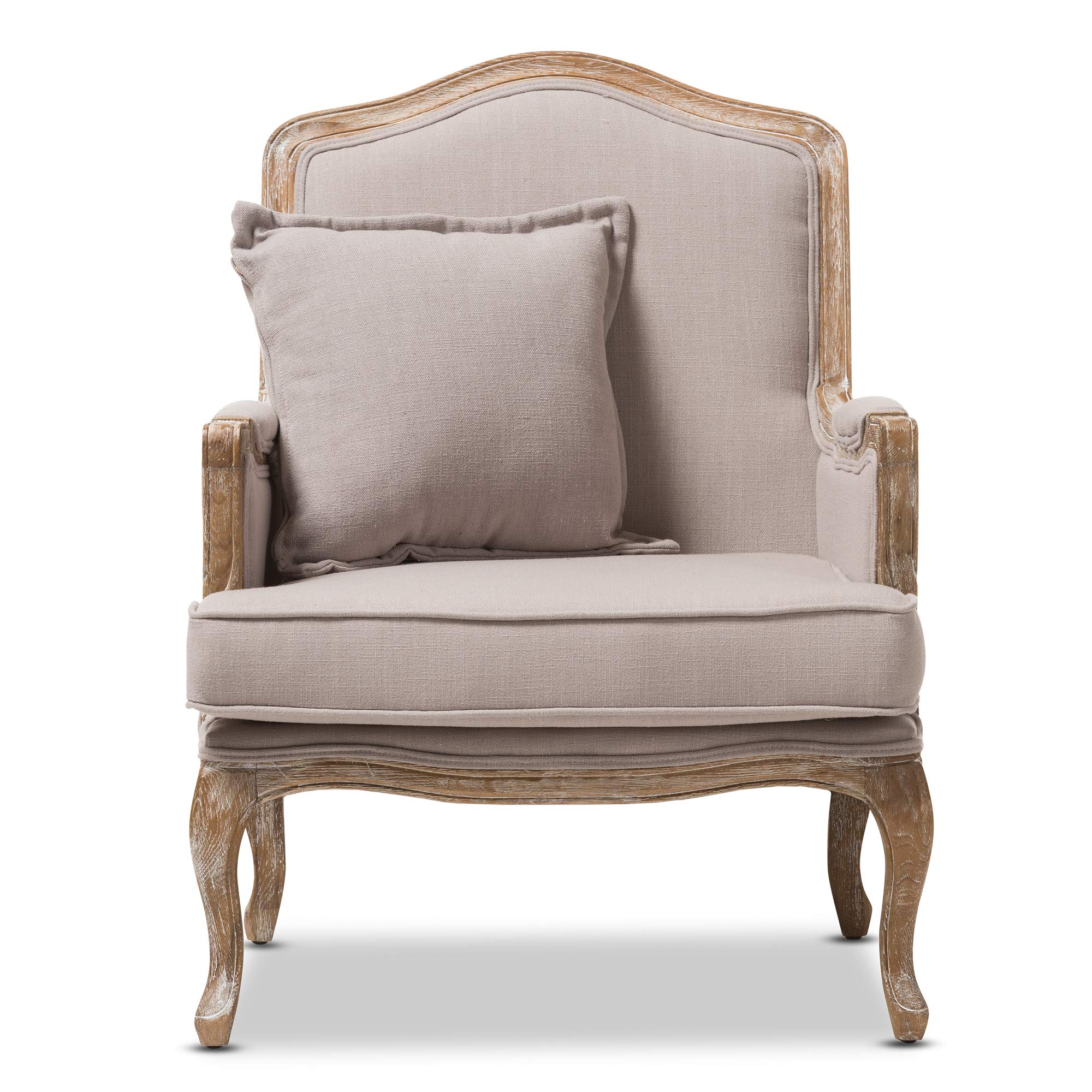 Baxton Studio Constanza Accent Chair, 29.25Lx29Wx37.25H, Beige